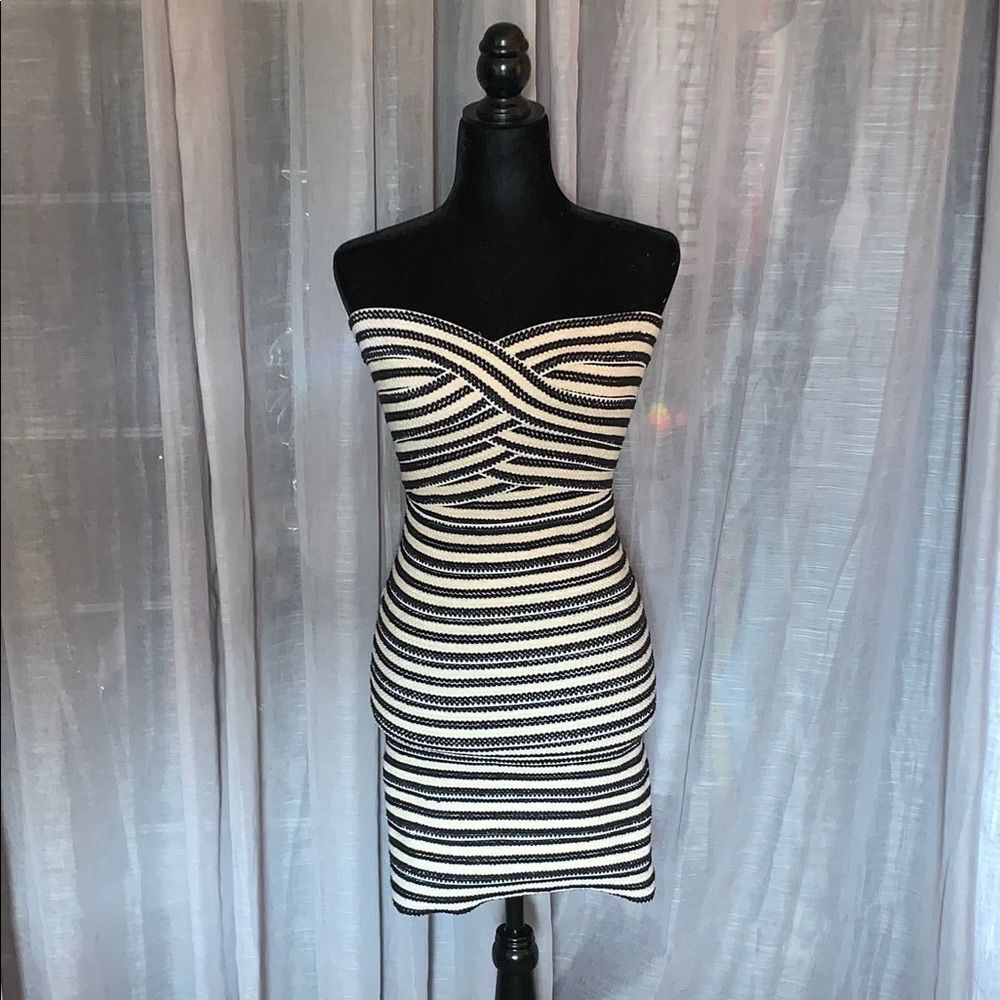 Pleasure Doing Business Black & White Dress